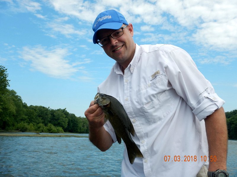 -Juniata River-001-.jpg - Gary got this one first.  Fish weren't hitting as we were accustomed to.  Maybe it's because we got a late start.